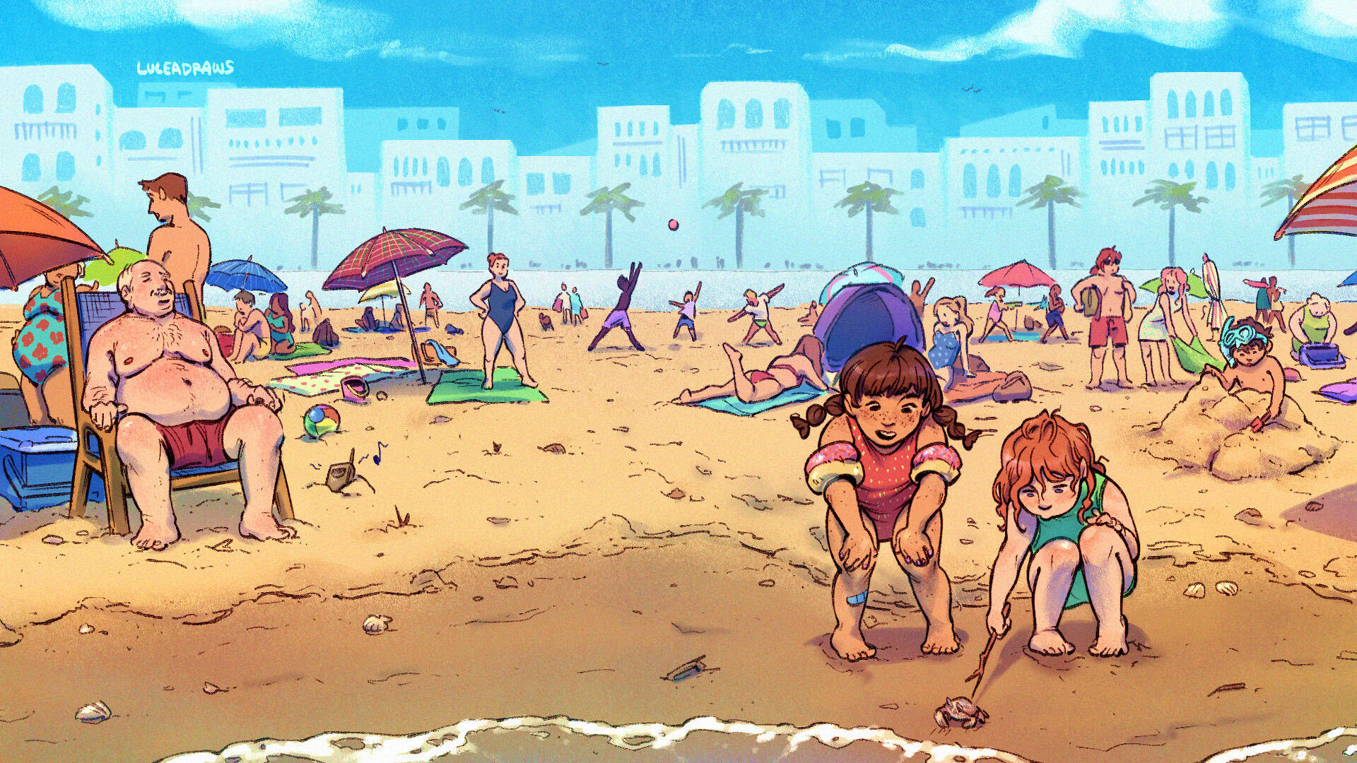'Beach Day' Digital Illustration